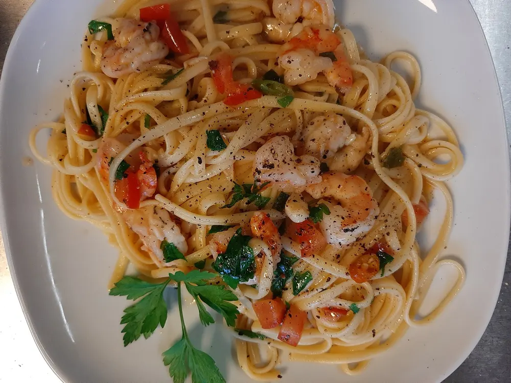 Pasta mit Garnelen